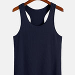 Basic Slim Ribbed Racer Back Tank
