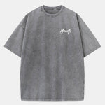 Print Washed Distressed Drop Shoulder T-Shirt