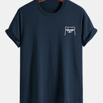 Regular Fit Bear With Sunglasses Print Cotton T-Shirt