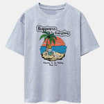 Skull Island Print Drop Shoulder Oversize T-Shirt