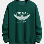 Wings Motorcycle Print Relax Fit Sweatshirt