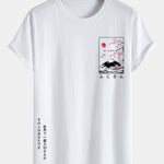 Mount Fuji Slogan Print Cotton Arc Hem T-Shirt