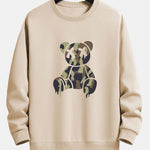 Camouflage Dissolving Bear Print Relax Fit Sweatshirt