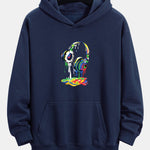 Dissolving Headphones Print Relax Fit Hoodie
