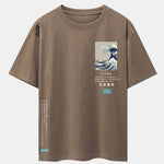 Waves Tokyo Ukiyo-e Print Drop Shoulder Oversize T-Shirt