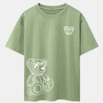 Cartoon Bear Print Drop Shoulder Oversize T-Shirt