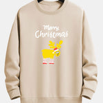 Christmas Elk Print Relax Fit Sweatshirt