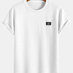 Short Sleeve Waffle Arc Hem T-Shirt & Jogger Pants