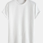 Geometric Jacquard Short Sleeve Arc Hem T-Shirt & Shorts