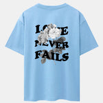 Rose Slogan Back Print Drop Shoulder Oversize T-Shirt