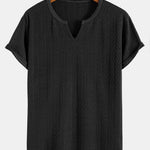 Muscle Fit Geometric Jacquard Notch T-Shirt