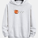 Pumpkin Chasing Ghosts Print Relax Fit Hoodie