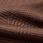 Long Sleeve Geometric Jacquard Arc Hem T-Shirt