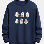 Ghost Reading Book Print Relax Fit Sweatshirt