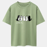 Friend Cat Print Drop Shoulder Oversize T-Shirt