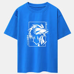 Japanese Comic Male Print Drop Shoulder Oversize T-Shirt