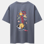 Planet Astronaut Print Drop Shoulder Oversize T-Shirt