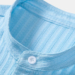 Muscle Fit Texture Ribbed Stand Collar Shirt