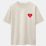 Smiley Heart Print Drop Shoulder Oversize T-Shirt