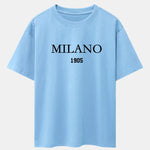 Milano Slogan Print Drop Shoulder Oversize T-Shirt
