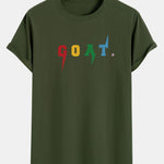 Goat Print Cotton Arc Hem T-Shirt