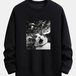 Universe UFO Cat Print Relax Fit Sweatshirt