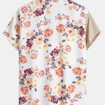 Floral Patchwork Print Button Up Shirt & Swim Shorts