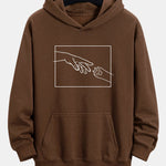 Hand And Cat Paw Print Relax Fit Hoodie