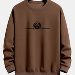 Peeking Poodle Dog Print Relax Fit Sweatshirt