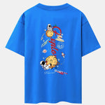 Planet Astronaut Print Drop Shoulder Oversize T-Shirt