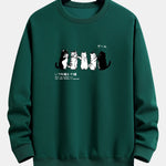 Cat Japanese Print Relax Fit Sweatshirt