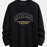 Miami Slogan Print Relax Fit Sweatshirt