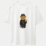 Hip Hop Bear Print Heavy Weight Oversize T-Shirt
