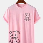 Line Shaped Bear Print T-Shirt