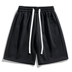 Basic Textured Drawstring Shorts
