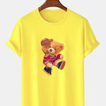Bear Playing Basketball Print T-Shirt