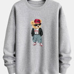 Cool Style Bear Print Relax Fit Sweatshirt