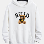 Hello Sunglasses Bear Print Relax Fit Hoodie