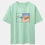 Create Adam Print Drop Shoulder Oversize T-Shirt