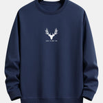 Silhouette Head Deer Print Relax Fit Sweatshirt