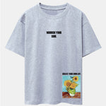 Sunflower Slogan Print Drop Shoulder Oversize T-Shirt