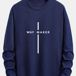 Long Sleeve Way Maker Stripe Print Cotton T-Shirt