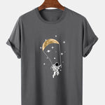Astronaut Moon Print T-Shirt