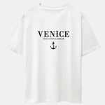 Venice Anchor Print Drop Shoulder Oversize T-Shirt