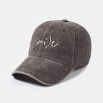 Keep Smiling Letter Casual Versatile Washed Cotton Baseball Cap