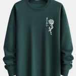 Japanese Rose Print Relax Fit Sweatshirt