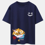 Graffiti Smiley Face Print Drop Shoulder Oversize T-Shirt