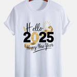 Regular Fit New Year 2025 Print Cotton T-Shirt