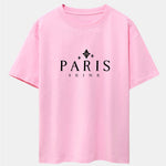 Paris City Print Drop Shoulder Oversize T-Shirt