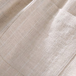 Striped Linen Cotton Blend Cropped Pants